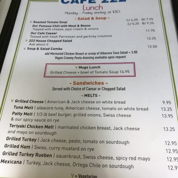Cafe 222 - Menu - Breakfast & Brunch Near Me - San Diego, California