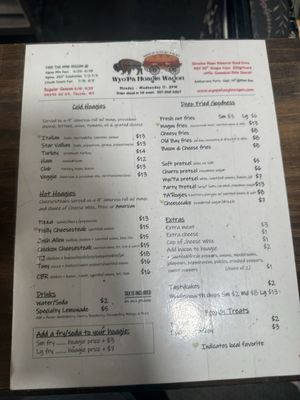 Menu photo 1 Wyo'Pa Hoagie Wagon Thayne, WY Menu photo 1 Wyo'Pa Hoagie Wagon Thayne, WY