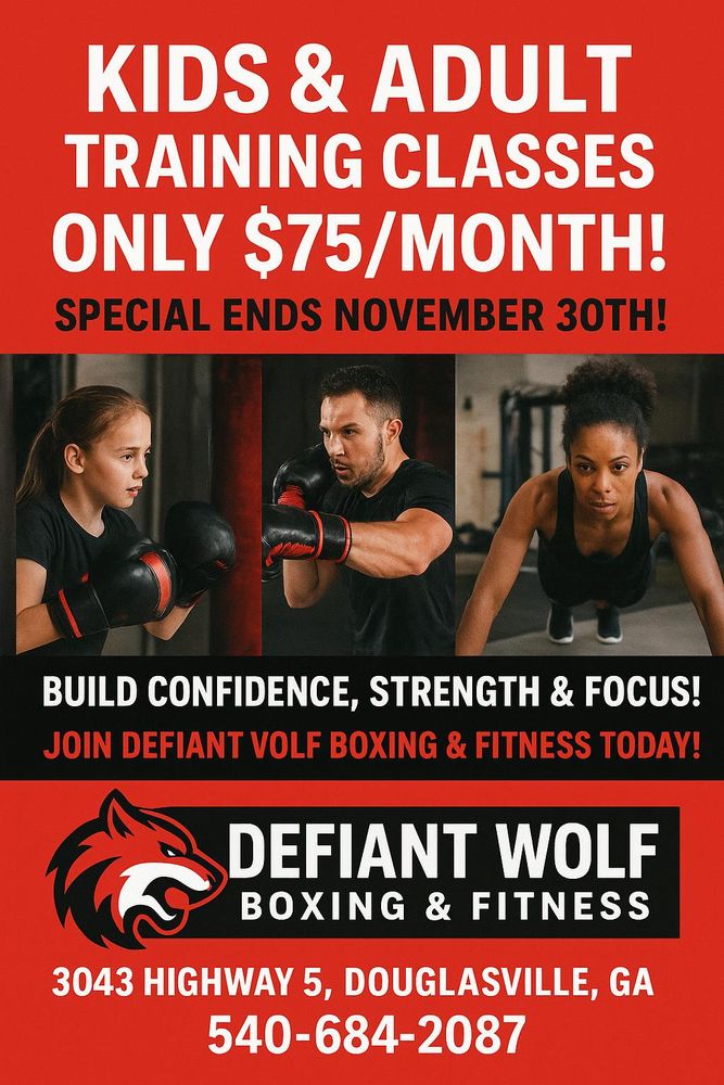 Defiant Wolf Boxing Fitness And Welllnes Logo
