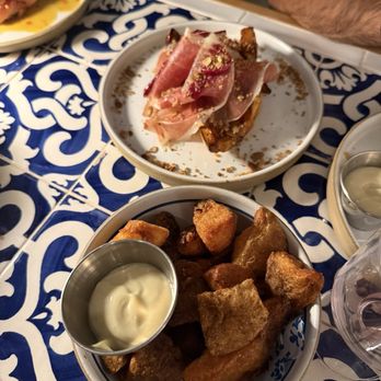 Douro - "Potatas" Bravas and delicata squash - Portuguese Near Me - Portland, Maine Douro - "Potatas" Bravas and delicata squash - Portuguese Near Me - Portland, Maine