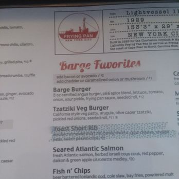 Frying Pan NYC - Menu - Bars Near Me - New York, New York