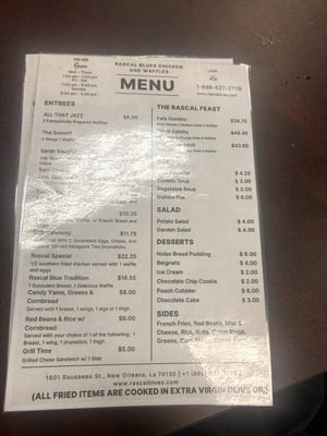 Menu photo 2 Rascal blues chicken and waffles New Orleans, LA Menu photo 2 Rascal blues chicken and waffles New Orleans, LA