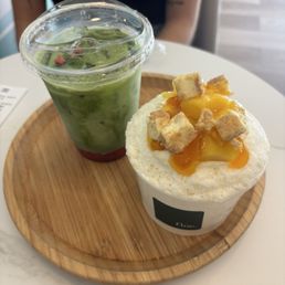 Strawberry Matcha and Mango Bingsoo