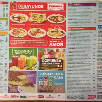Panamá - Menu (breakfast) - Mexican Near Me - Los Mochis, SIN