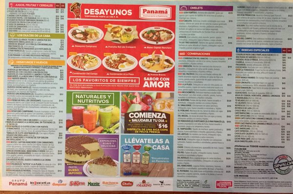 Menu photo 4 Panamá Los Mochis, SIN