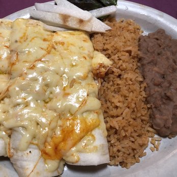 Dos Pesos Mexican Restaurant - Bean and Cheese Burrito dinner add cheese on top - Mexican Near Me - Van Buren Twp, Michigan