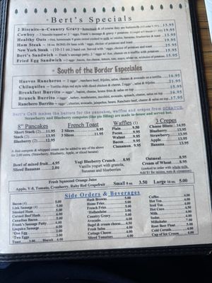 Menu photo 2 Bert's Cafe South Lake Tahoe, CA Menu photo 2 Bert's Cafe South Lake Tahoe, CA