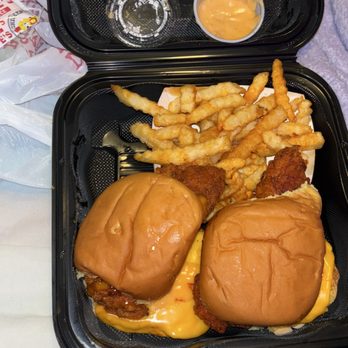 Dave's Hot Chicken - two Dave's #2 2 Sliders w/ Fries - Chicken Shop Near Me - Long Beach, California