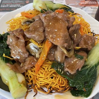 Longten Cafe - Beef Chow Mein with Vegetables - Hong Kong Style Cafe Near Me - Monterey Park, California