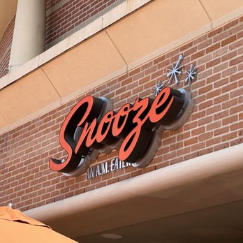 Snooze, an A.M. Eatery - Sign - Breakfast & Brunch Near Me - Houston, Texas Snooze, an A.M. Eatery - Sign - Breakfast & Brunch Near Me - Houston, Texas