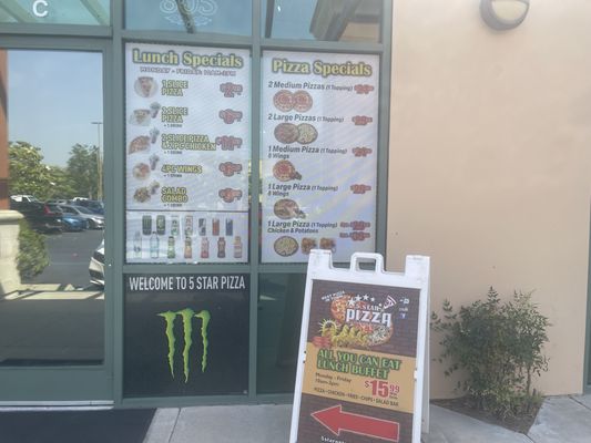 Menu photo 1 5 Star Pizza Ontario, CA