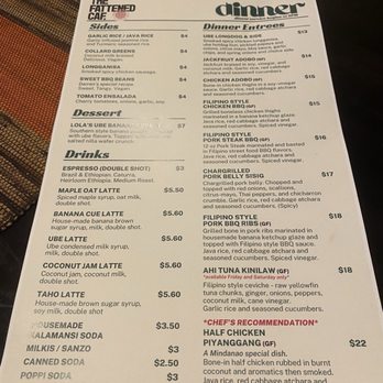 The Fattened Caf. - menu - Filipino Near Me - St. Louis, Missouri
