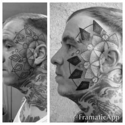 Talis Fortuna - Mix of traditional hand poked tattoo and machine tattoo on Jason Metka by Crow B Rising