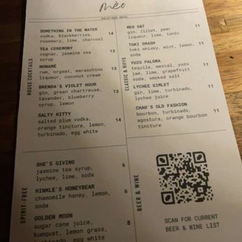 Meo Bar - Menu - Speakeasies Near Me - Houston, Texas