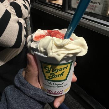 Yogurt Park - Mini Cake Batter and Classic Vanilla with Fresh Strawberry Toppinfs - Ice Cream & Frozen Yogurt Near Me - Berkeley, California