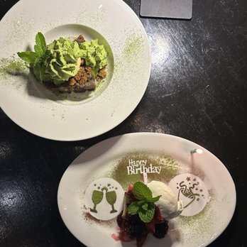 Twenty Eight - black sesame bread pudding and warm butter cake - Steakhouses Near Me - Irvine, California
