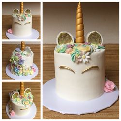Nutty or Nice - Beautifully Enchanting Unicorn 6" Cake Handmade/Painted on Fondant (Flavor: Vanilla Cream)
