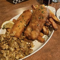 The Fort Pub & Grill - Fish and Chips with stuffing.