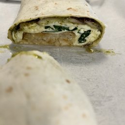 Veggie egg white wrap with a hash brown Veggie egg white wrap with a hash brown