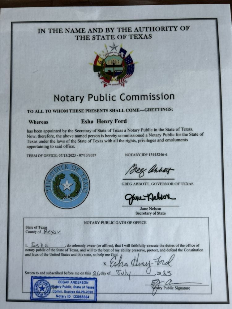 STAMPED BY E MOBILE NOTARY SERVICES 10 Photos Far West Side, Texas Notaries Phone Number
