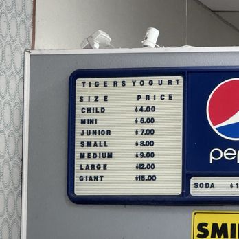 Tiger's Yogurt - Size prices - Ice Cream & Frozen Yogurt Near Me - Elk Grove, California Tiger's Yogurt - Size prices - Ice Cream & Frozen Yogurt Near Me - Elk Grove, California