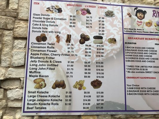 Menu photo 2 Rita’s Donuts Lubbock, TX