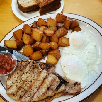 Joe's Place Paso Robles - Pork Chops and Eggs with Country potatoes. - Breakfast & Brunch Near Me - Paso Robles, California Joe's Place Paso Robles - Pork Chops and Eggs with Country potatoes. - Breakfast & Brunch Near Me - Paso Robles, California