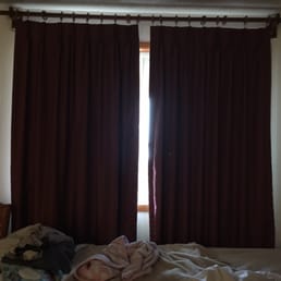 The curtains are barely covering the outsides, and this is the gap in the middle.