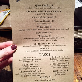 Minero - Menu 12-5-15 - Mexican Near Me - Atlanta, Georgia Minero - Menu 12-5-15 - Mexican Near Me - Atlanta, Georgia