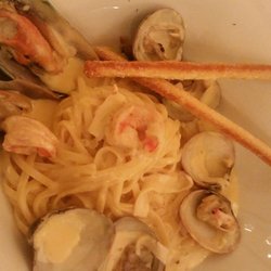 Fisherman's Pasta in White Sauce - drizzled with Truffle Oil