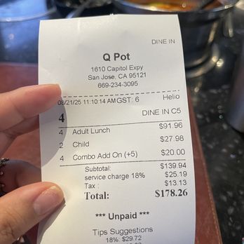 Q-POT - 18% for a "service" charge?!?? But it was a HORRIBLE SERVICE! - Korean Near Me - San Jose, California Q-POT - 18% for a "service" charge?!?? But it was a HORRIBLE SERVICE! - Korean Near Me - San Jose, California