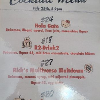 Diamond Room - Special menu fur comic con - Cocktail Bars Near Me - San Diego, California