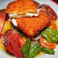 Dreyfus - Fried feta with heirloom tomatoes and basil