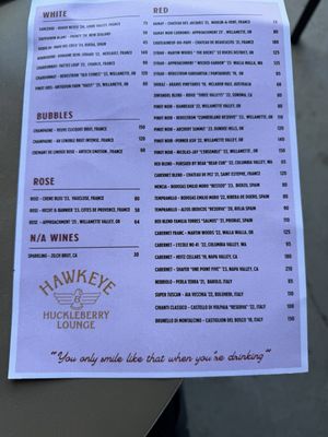 Menu photo 4 Hawkeye & Huckleberry Lounge Bend, OR Menu photo 4 Hawkeye & Huckleberry Lounge Bend, OR