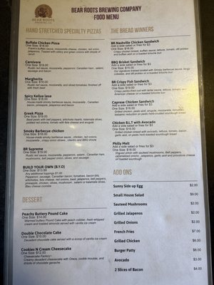 Menu photo 7 Bear Roots Tavern Escondido, CA