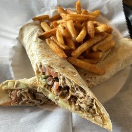 Chicken Shawarma Saj Wrap
