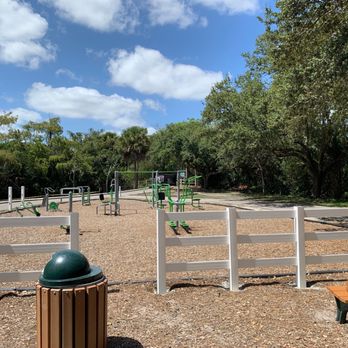 Hamptons Pines Park - The workout area at Hampton Pines Park with walking trail and workouts along the way - Parks Near Me - North Lauderdale, Florida