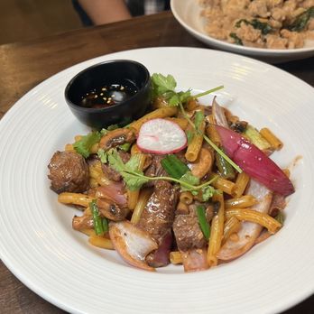 OMELI Kitchen - Nui Xao Bo (Macaroni Filet Mignon Beef) - Vietnamese Near Me - Fullerton, California OMELI Kitchen - Nui Xao Bo (Macaroni Filet Mignon Beef) - Vietnamese Near Me - Fullerton, California