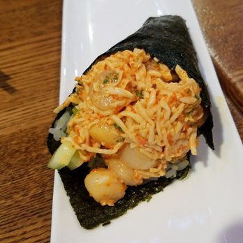 Sushi OK - Spicy scallop hand roll - Sushi Bars Near Me - Riverside, California Sushi OK - Spicy scallop hand roll - Sushi Bars Near Me - Riverside, California
