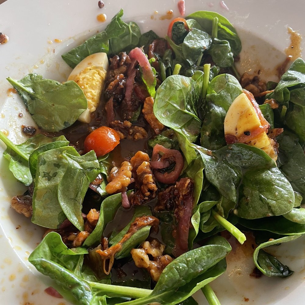 Scratch Kitchen & Taproom - Smoked tomato spinach salad. Ingredients were great, unfortunately there was too much salad dressing that drenched the salad. - Bars Near Me - Apex, North Carolina Scratch Kitchen & Taproom - Smoked tomato spinach salad. Ingredients were great, unfortunately there was too much salad dressing that drenched the salad. - Bars Near Me - Apex, North Carolina