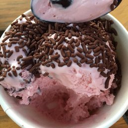 Cherry blossom small. About a cup with of ice cream Cherry blossom small. About a cup with of ice cream