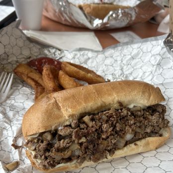Bruno's Cheesesteaks - Liberty bell cheesesteak and onion rings - Cheesesteaks Near Me - North Aurora, Illinois