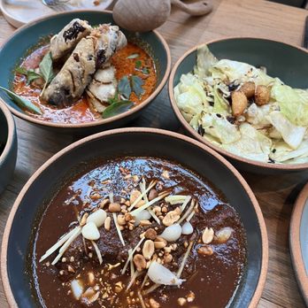 Nari - Wok tossed cabbage, crispy eggplant and in spicy mumbai curry, maan-style beef cheeks - Thai Near Me - San Francisco, California Nari - Wok tossed cabbage, crispy eggplant and in spicy mumbai curry, maan-style beef cheeks - Thai Near Me - San Francisco, California