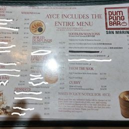 We crossed off what we ordered.