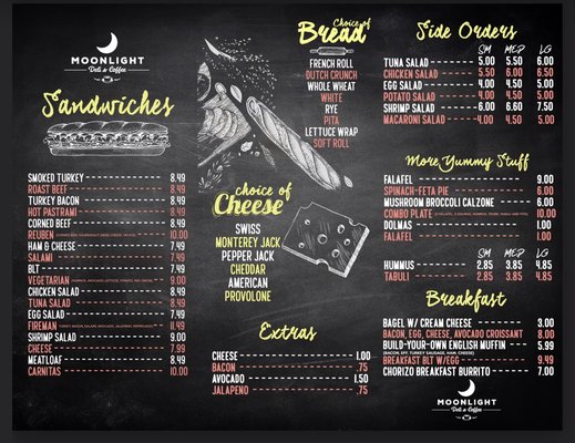 Menu photo 3 Moonlight Deli & Coffee San Rafael, CA Menu photo 3 Moonlight Deli & Coffee San Rafael, CA