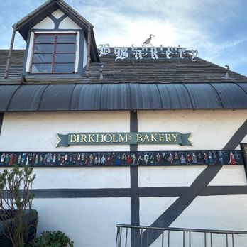 Birkholm's Bakery & Cafe - A painted engraving of a line of Danish Kings on the side of the building. - Bakeries Near Me - Solvang, California Birkholm's Bakery & Cafe - A painted engraving of a line of Danish Kings on the side of the building. - Bakeries Near Me - Solvang, California
