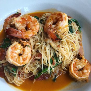 Sonoma Bistro - Angel hair pasta with shrimp in a garlic tomato wine sauce - Breakfast & Brunch Near Me - Rutherford, New Jersey