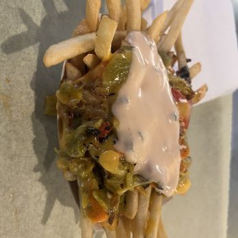Lucky Goose - Wild style fries add chile  --- best thing I've had in forever - Vegan Near Me - Albuquerque, New Mexico