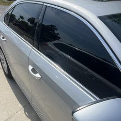 VisualFx Sarasota Window Tinting & Clear Bra - VW Passat 5% in the back and 15% in the front. Still pretty dark but I like it.