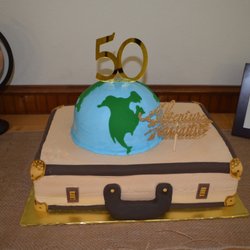 Golden Flake Bakery - The world was not centered, and there was a little scar on the icing edited out of this pic. They did ok with the inspo given.